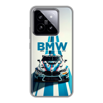 Силиконовый чехол на Xiaomi 14 с принтом БМВ BMW Силиконовый чехол на Xiaomi 14 с принтом БМВ BMW