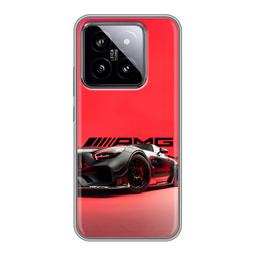 Силиконовый чехол на Xiaomi 14 с принтом Мерседес Mercedes AMG Силиконовый чехол на Xiaomi 14 с принтом Мерседес Mercedes AMG