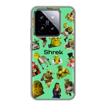 Силиконовый чехол на Xiaomi 14 с принтом Шрек Shrek Силиконовый чехол на Xiaomi 14 с принтом Шрек Shrek