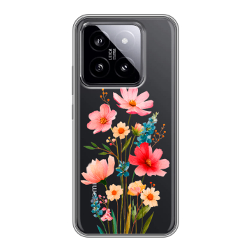 Силиконовый чехол на Xiaomi 14 с принтом Цветы Силиконовый чехол на Xiaomi 14 с принтом Цветы