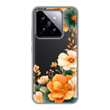 Силиконовый чехол на Xiaomi 14 с принтом Цветы принт Силиконовый чехол на Xiaomi 14 с принтом Цветы принт