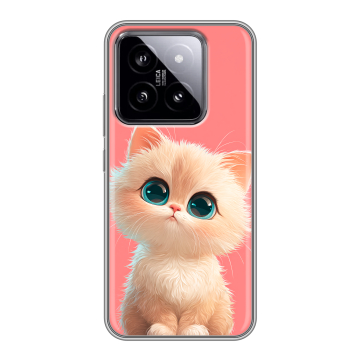 Силиконовый чехол на Xiaomi 14 с принтом Розовый котенок Силиконовый чехол на Xiaomi 14 с принтом Розовый котенок