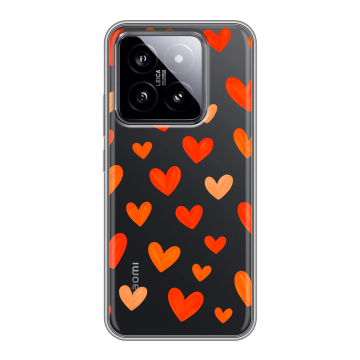 Силиконовый чехол на Xiaomi 14 с принтом Сердечки Силиконовый чехол на Xiaomi 14 с принтом Сердечки