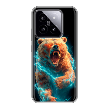 Силиконовый чехол на Xiaomi 14 с принтом Медведь Силиконовый чехол на Xiaomi 14 с принтом Медведь