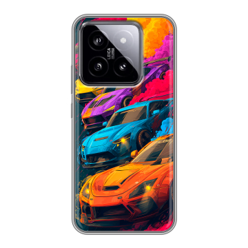Силиконовый чехол на Xiaomi 14 с принтом Тачки Силиконовый чехол на Xiaomi 14 с принтом Тачки