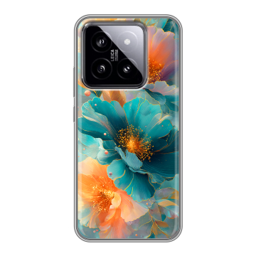 Силиконовый чехол на Xiaomi 14 с принтом Цветы Силиконовый чехол на Xiaomi 14 с принтом Цветы