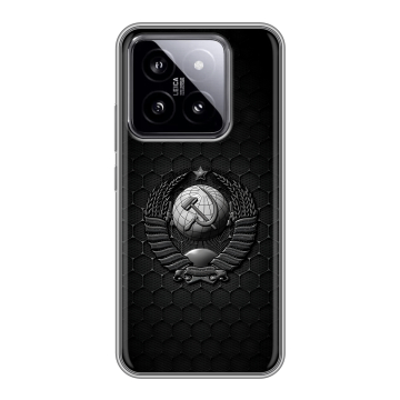 Силиконовый чехол на Xiaomi 14 с принтом Герб Флаг СССР