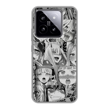 Силиконовый чехол на Xiaomi 14 с принтом Ahegao Ахегао Аниме