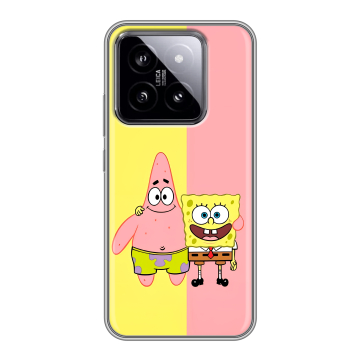Силиконовый чехол на Xiaomi 14 с принтом Спанч боб Спанчбоб Силиконовый чехол на Xiaomi 14 с принтом Спанч боб Спанчбоб