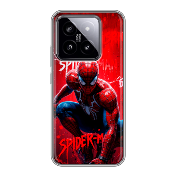 Силиконовый чехол на Xiaomi 14 с принтом Spiderman Человек паук