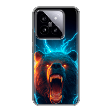 Силиконовый чехол на Xiaomi 14 с принтом Медведь