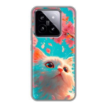 Силиконовый чехол на Xiaomi 14 с принтом Красивый кот
