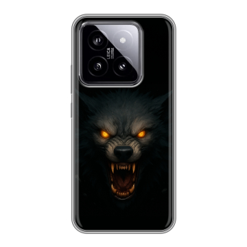 Силиконовый чехол на Xiaomi 14 с принтом Волк