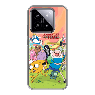 Силиконовый чехол на Xiaomi 14 с принтом Adventure time Время приключений
