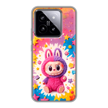 Силиконовый чехол на Xiaomi 14 с принтом Labubu Лабубу Силиконовый чехол на Xiaomi 14 с принтом Labubu Лабубу