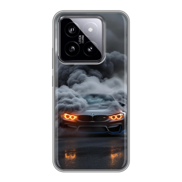 Силиконовый чехол на Xiaomi 14 с принтом BMW БМВ