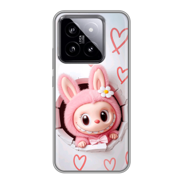 Силиконовый чехол на Xiaomi 14 с принтом Labubu Лабубу
