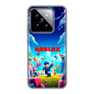 Силиконовый чехол на Xiaomi 14 с принтом Roblox Роблокс
