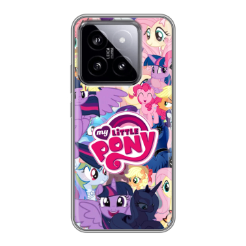 Силиконовый чехол на Xiaomi 14 с принтом My little pony Дружба чудо