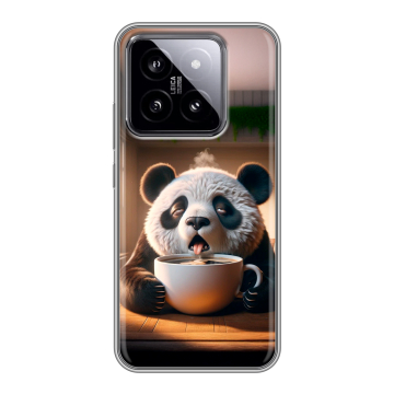 Силиконовый чехол на Xiaomi 14 с принтом смешная панда Силиконовый чехол на Xiaomi 14 с принтом смешная панда