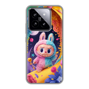 Силиконовый чехол на Xiaomi 14 с принтом Labubu Лабубу