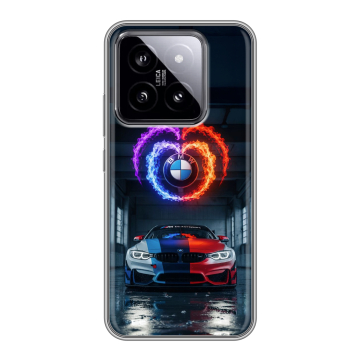 Силиконовый чехол на Xiaomi 14 с принтом BMW БМВ Силиконовый чехол на Xiaomi 14 с принтом BMW БМВ