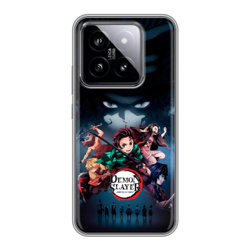 Силиконовый чехол на Xiaomi 14 с принтом Demon Slayer Клинок рассекающий демонов