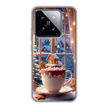 Силиконовый чехол на Xiaomi 14 с принтом Новый год Силиконовый чехол на Xiaomi 14 с принтом Новый год