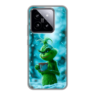 Силиконовый чехол на Xiaomi 14 с принтом Новый год гринч Силиконовый чехол на Xiaomi 14 с принтом Новый год гринч