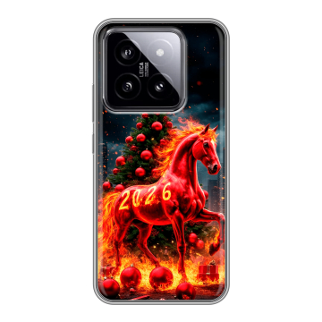 Силиконовый чехол на Xiaomi 14 с принтом Новый год Силиконовый чехол на Xiaomi 14 с принтом Новый год