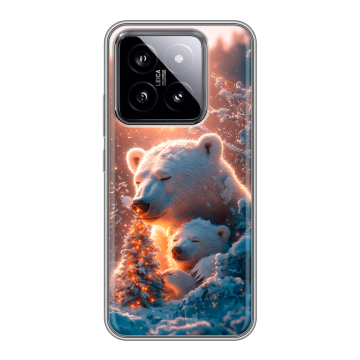 Силиконовый чехол на Xiaomi 14 с принтом Новый год Силиконовый чехол на Xiaomi 14 с принтом Новый год
