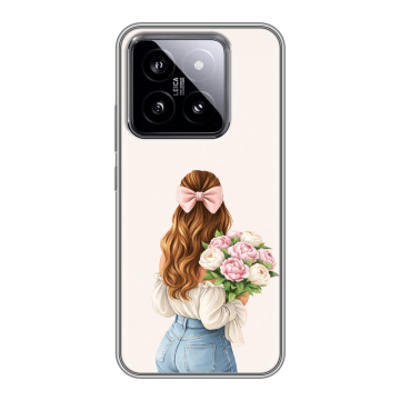 Силиконовый чехол на Xiaomi 14 с принтом женский Силиконовый чехол на Xiaomi 14 с принтом женский