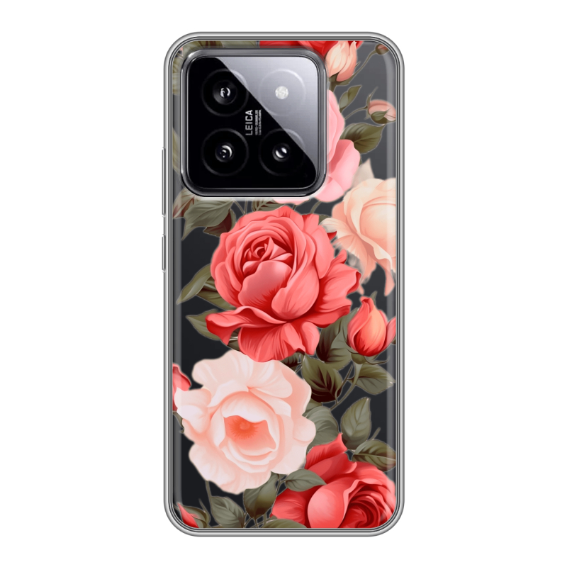Силиконовый чехол на Xiaomi 14 с принтом Розы Силиконовый чехол на Xiaomi 14 с принтом Розы