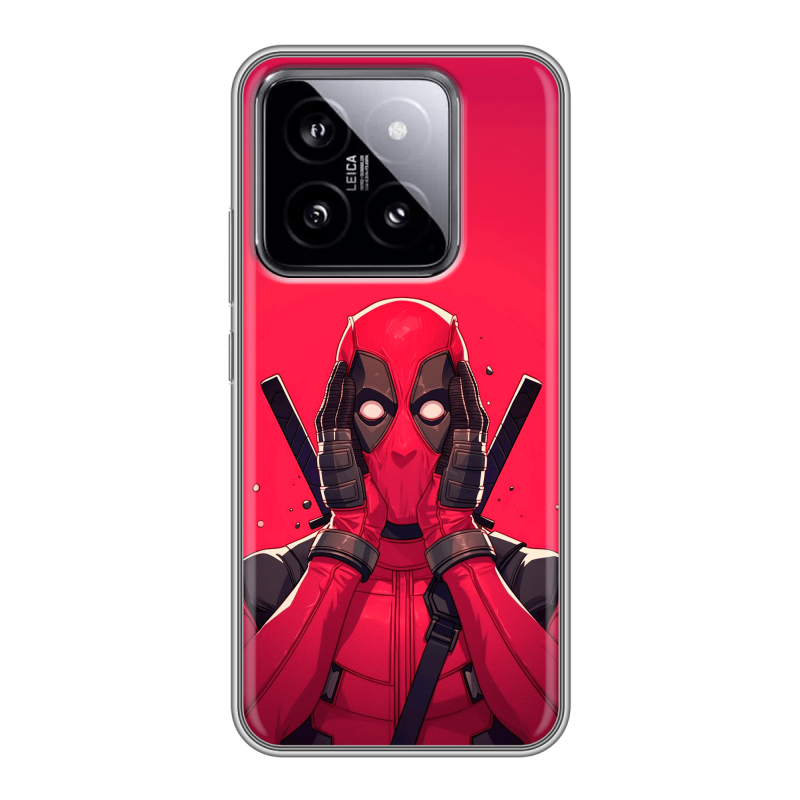 Силиконовый чехол на Xiaomi 14 с принтом Дедпул Deadpool Силиконовый чехол на Xiaomi 14 с принтом Дедпул Deadpool
