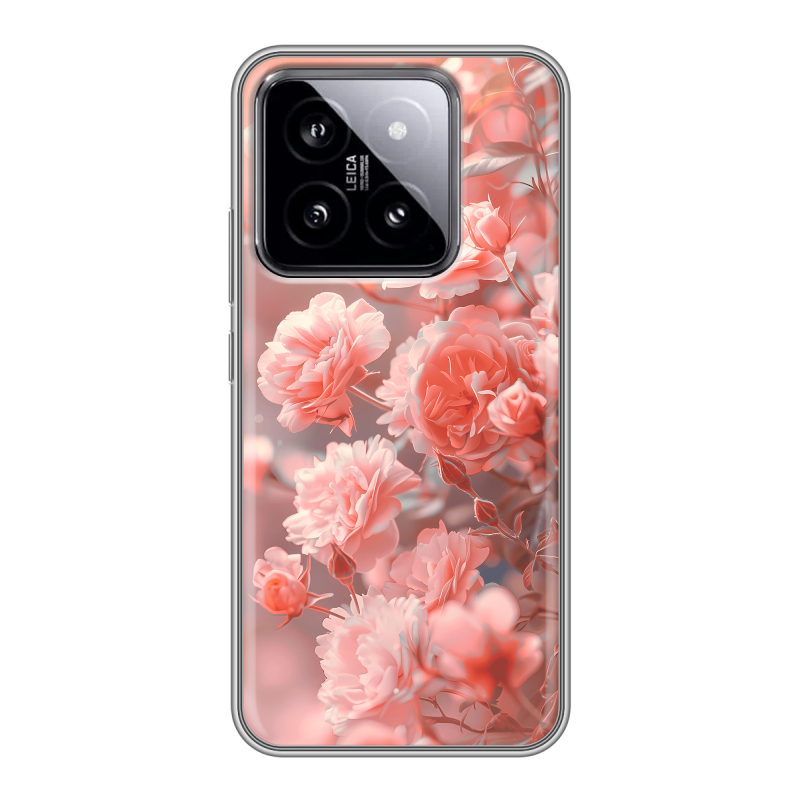 Силиконовый чехол на Xiaomi 14 с принтом Розы цветы Силиконовый чехол на Xiaomi 14 с принтом Розы цветы