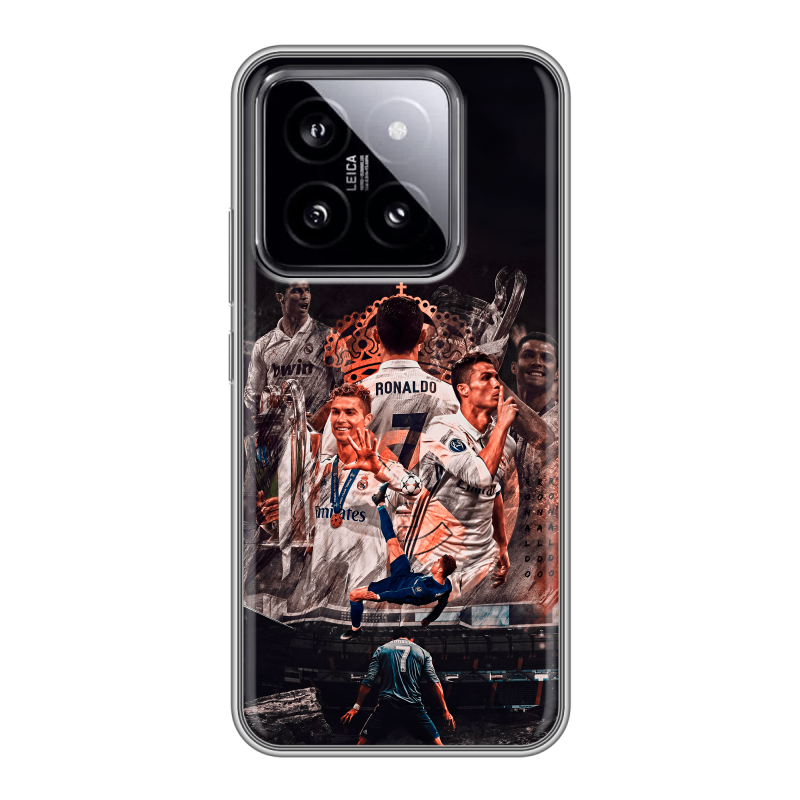 Силиконовый чехол на Xiaomi 14 с принтом Реал Роналдо Real Ronaldo Силиконовый чехол на Xiaomi 14 с принтом Реал Роналдо Real Ronaldo