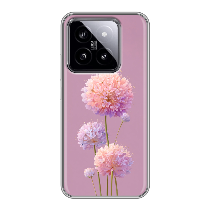 Силиконовый чехол на Xiaomi 14 с принтом Цветы Силиконовый чехол на Xiaomi 14 с принтом Цветы