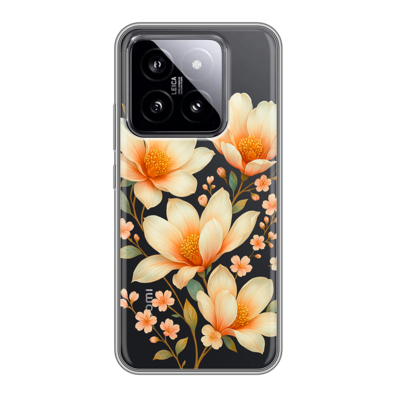 Силиконовый чехол на Xiaomi 14 с принтом Цветы Силиконовый чехол на Xiaomi 14 с принтом Цветы