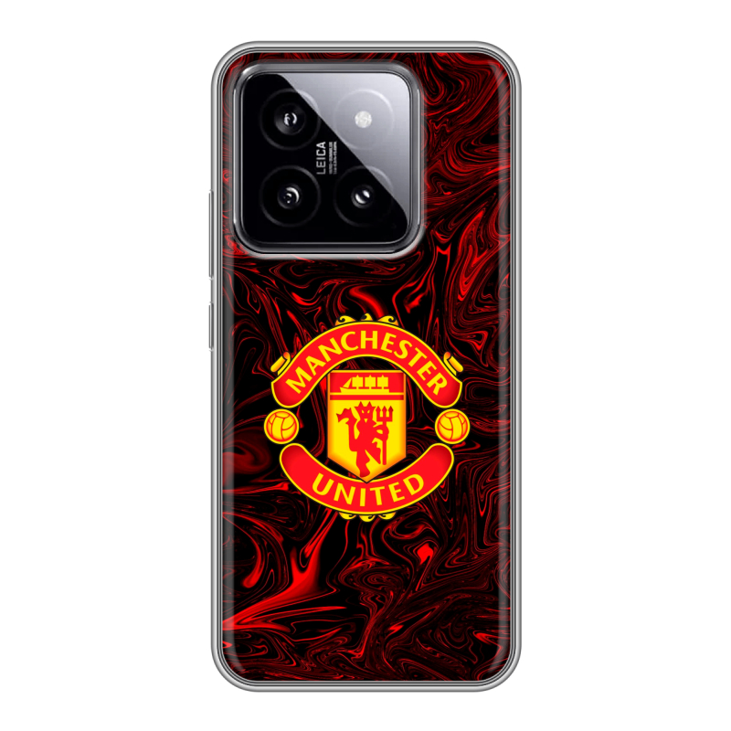 Силиконовый чехол на Xiaomi 14 с принтом Manchester United Силиконовый чехол на Xiaomi 14 с принтом Manchester United
