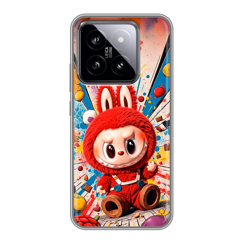 Силиконовый чехол на Xiaomi 14 с принтом Labubu Лабубу Силиконовый чехол на Xiaomi 14 с принтом Labubu Лабубу