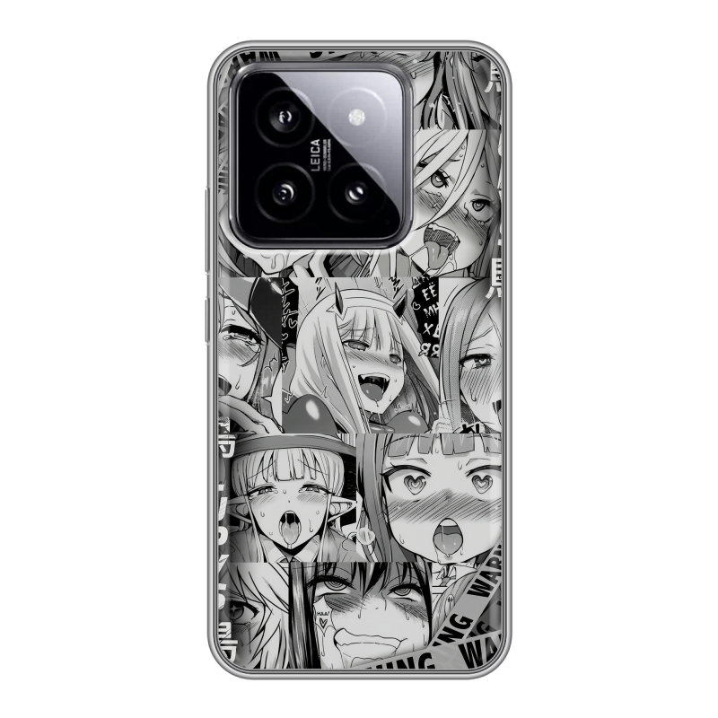 Силиконовый чехол на Xiaomi 14 с принтом Ahegao Ахегао Аниме Силиконовый чехол на Xiaomi 14 с принтом Ahegao Ахегао Аниме