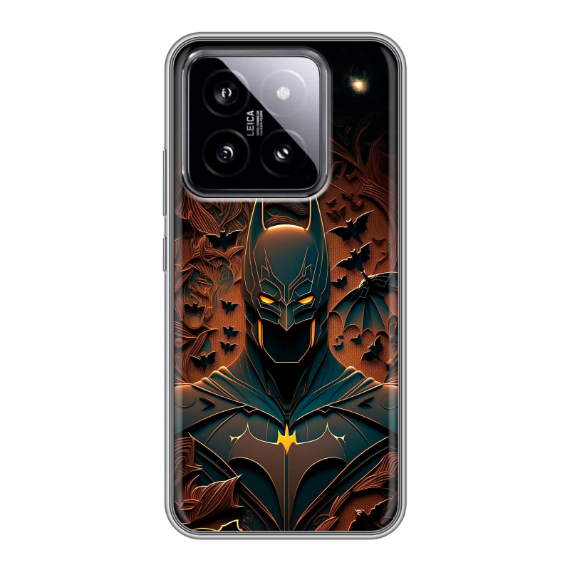 Силиконовый чехол на Xiaomi 14 с принтом Batman Бэтмен Силиконовый чехол на Xiaomi 14 с принтом Batman Бэтмен