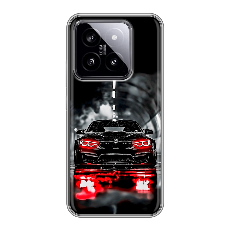 Силиконовый чехол на Xiaomi 14 с принтом BMW БМВ Силиконовый чехол на Xiaomi 14 с принтом BMW БМВ