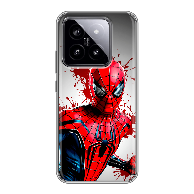 Силиконовый чехол на Xiaomi 14 с принтом Spiderman Человек паук Силиконовый чехол на Xiaomi 14 с принтом Spiderman Человек паук