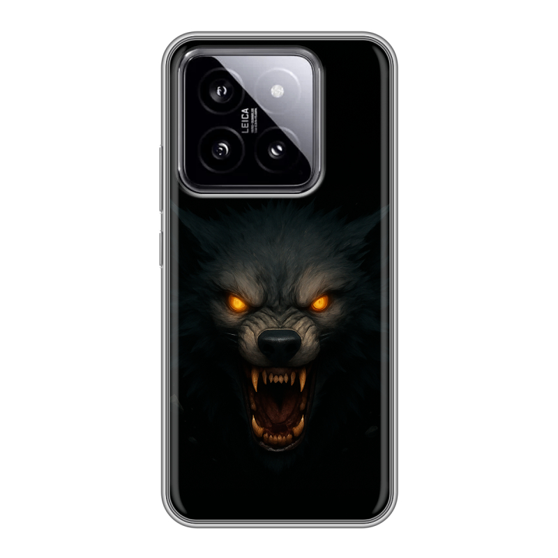 Силиконовый чехол на Xiaomi 14 с принтом Волк Силиконовый чехол на Xiaomi 14 с принтом Волк