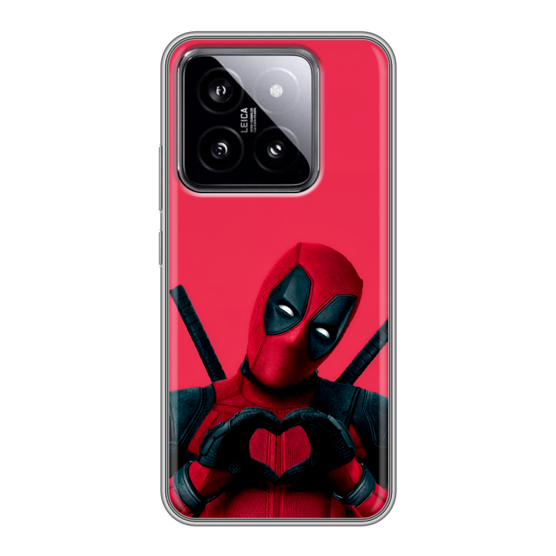 Силиконовый чехол на Xiaomi 14 с принтом Дедпул Deadpool Силиконовый чехол на Xiaomi 14 с принтом Дедпул Deadpool