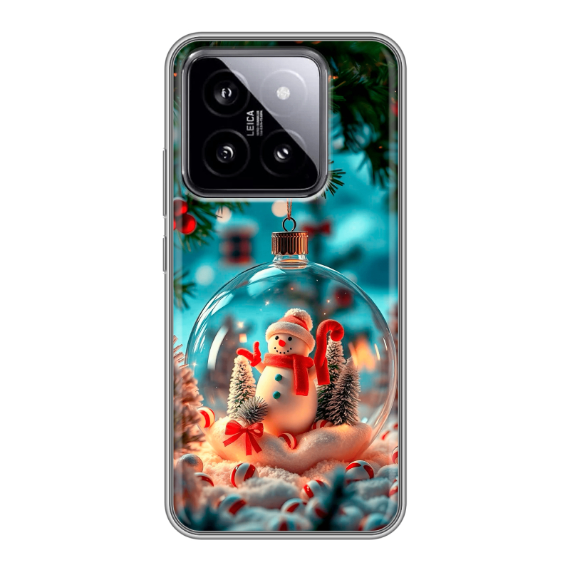 Силиконовый чехол на Xiaomi 14 с принтом Новый год Силиконовый чехол на Xiaomi 14 с принтом Новый год
