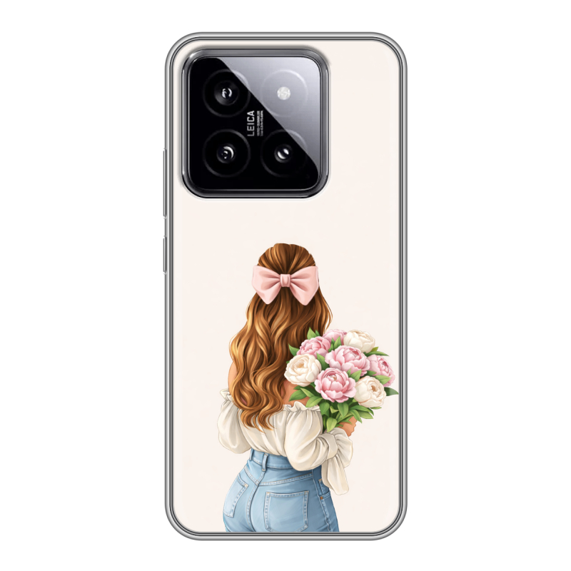 Силиконовый чехол на Xiaomi 14 с принтом женский Силиконовый чехол на Xiaomi 14 с принтом женский