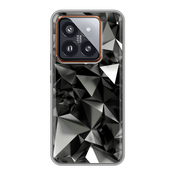 Силиконовый чехол на Xiaomi 14 Pro с принтом Черные кристаллы