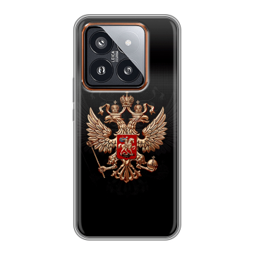 Силиконовый чехол на Xiaomi 14 Pro с принтом Герб России